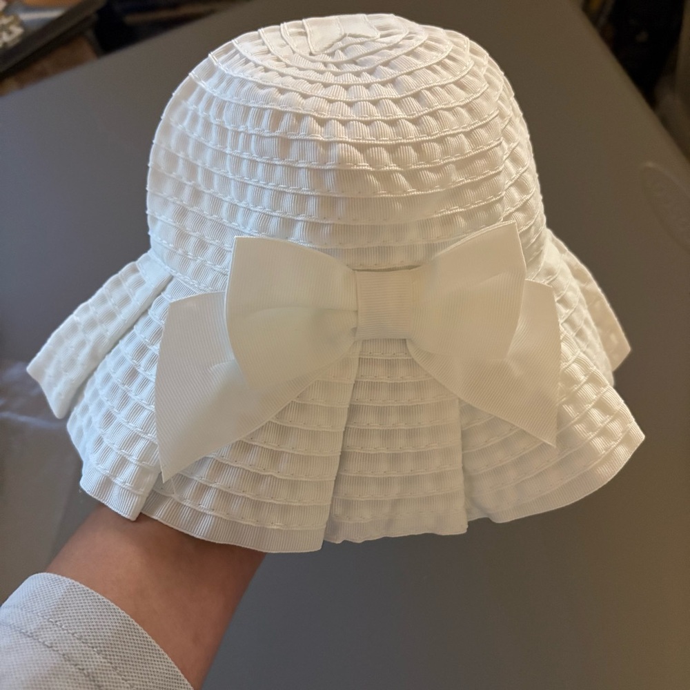Janie and Jack white sun hat new sz 0-3 mos